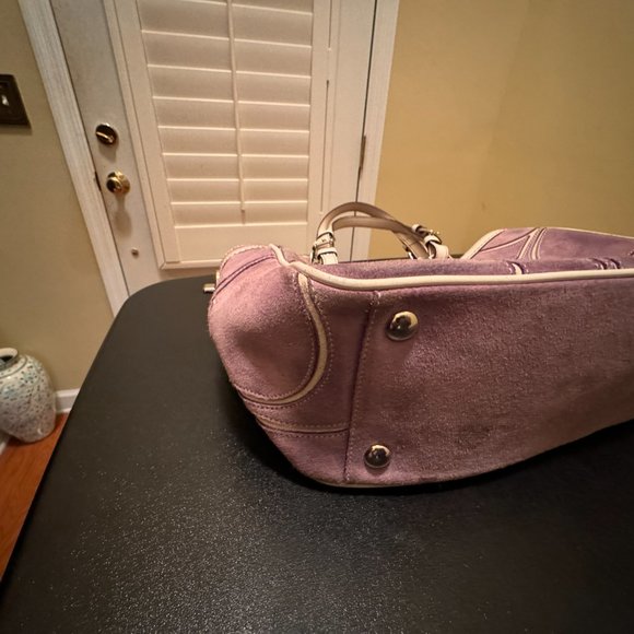 Coach lavendar suede and leather tote 9359 - Picture 9 of 15